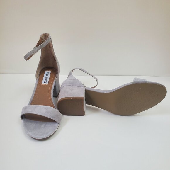 Steve Madden Irenee Gray Suede Block Heels - Like New With Box - Picture 4 of 12